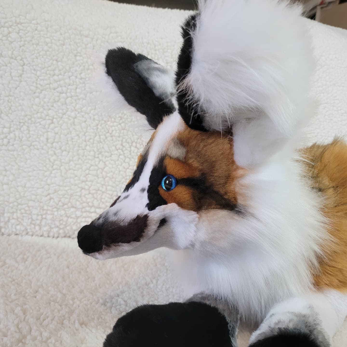 Moose the Piebald Fox - Handmade Plush - One of a Kind Stuffed Animal