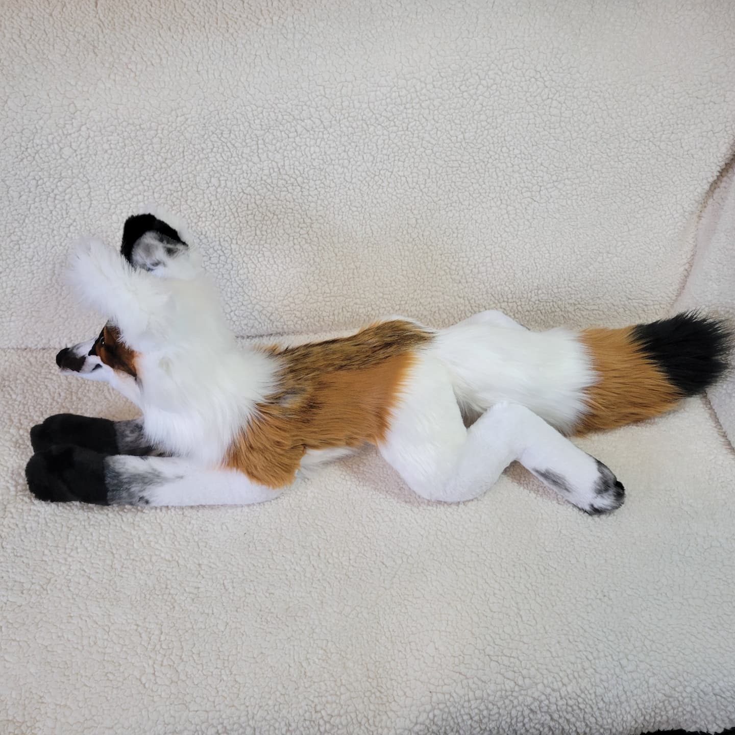 Moose the Piebald Fox - Handmade Plush - One of a Kind Stuffed Animal