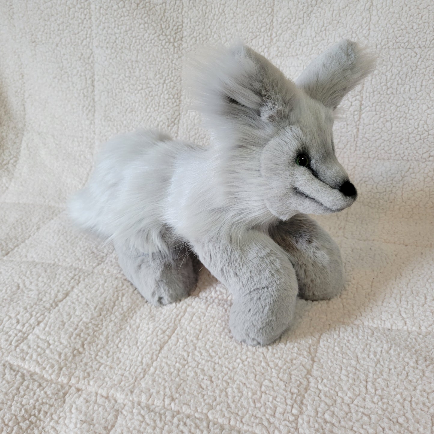 Silver Fox Pup - One of a Kind Handmade Plush