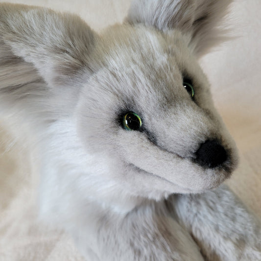 Silver Fox Pup - One of a Kind Handmade Plush