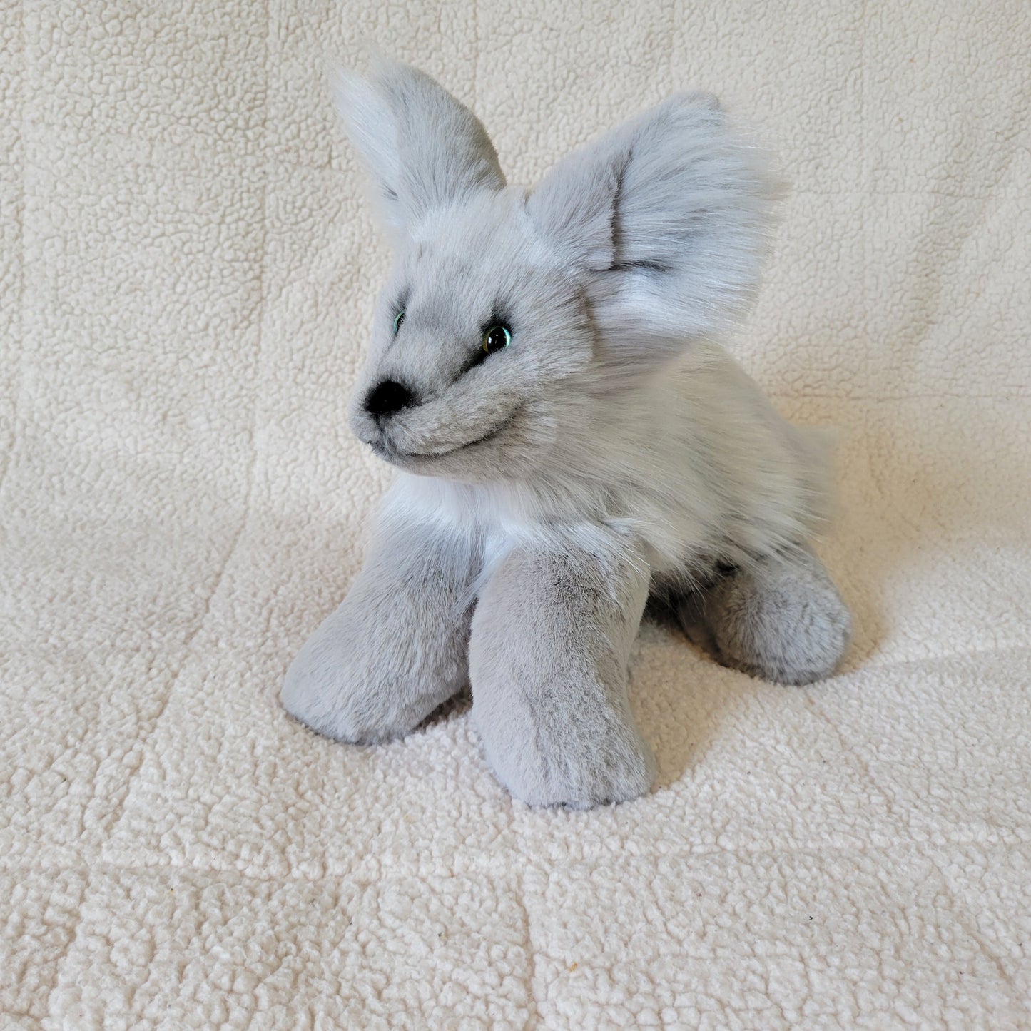 Silver Fox Pup - One of a Kind Handmade Plush