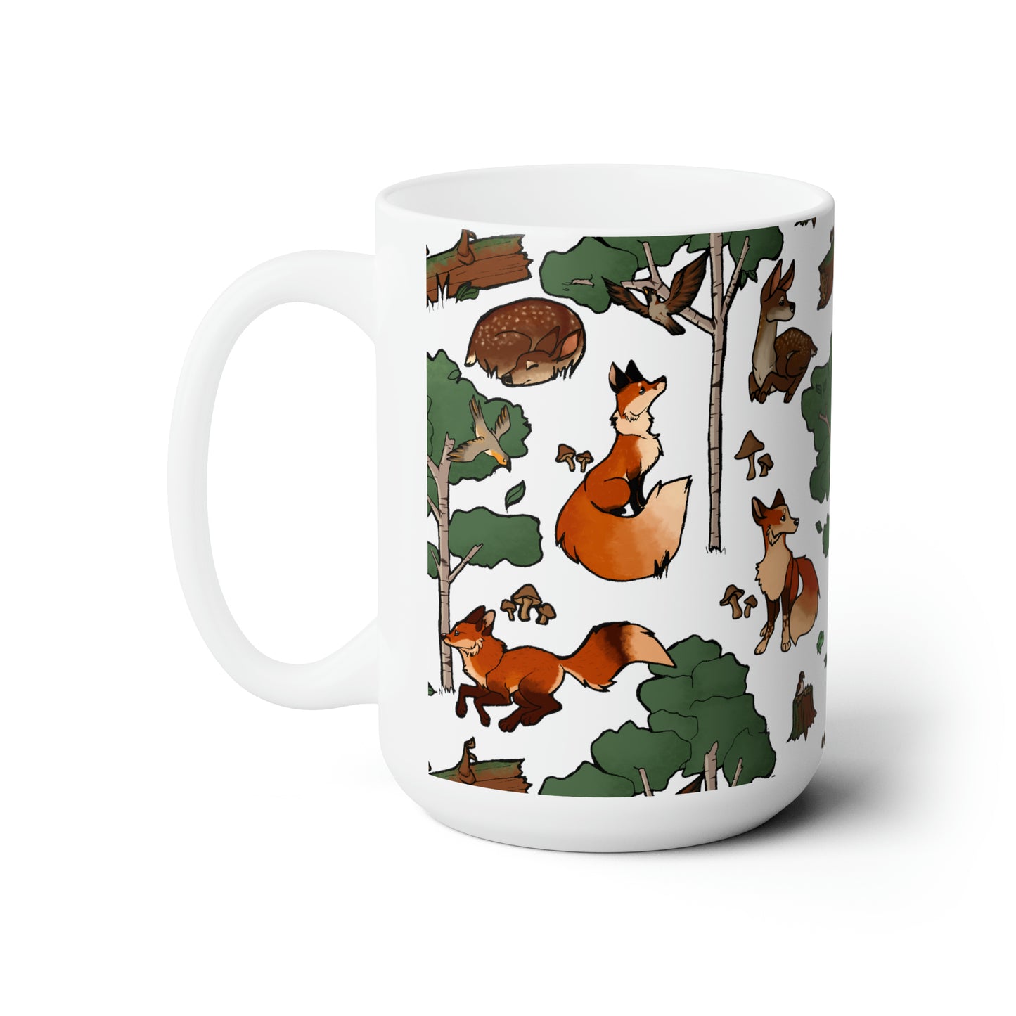 Foxes and Deer - 15oz Ceramic Mug