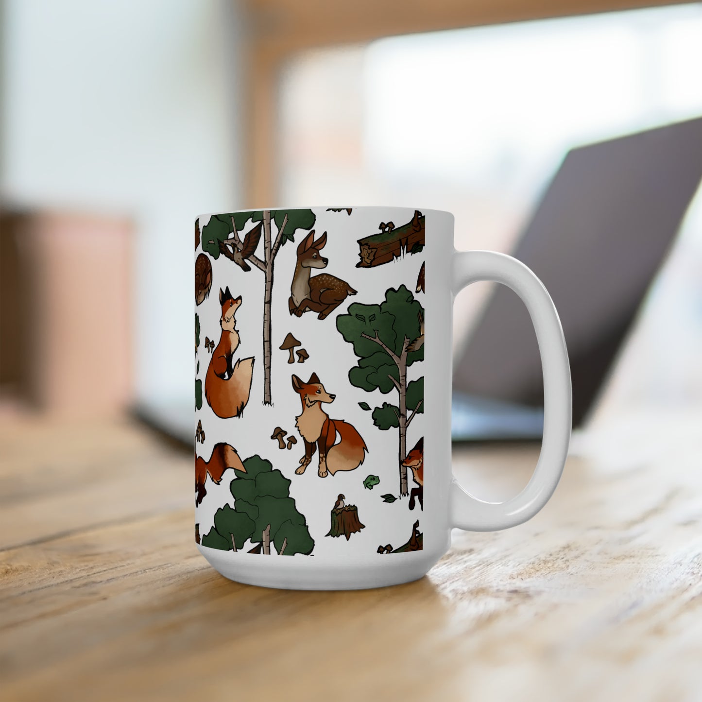 Foxes and Deer - 15oz Ceramic Mug