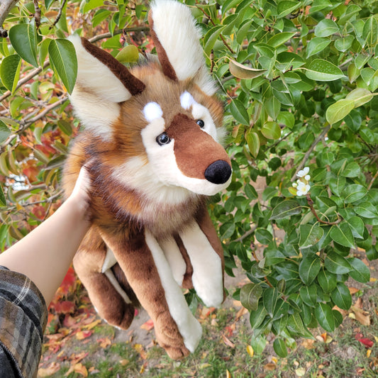 Brown Wolf Plush - Handmade Plush - One of a Kind Stuffed Animal