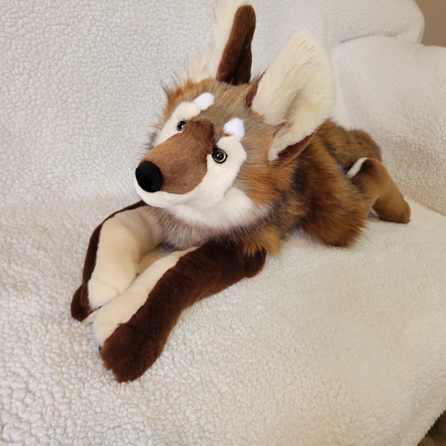 Brown Wolf Plush - Handmade Plush - One of a Kind Stuffed Animal