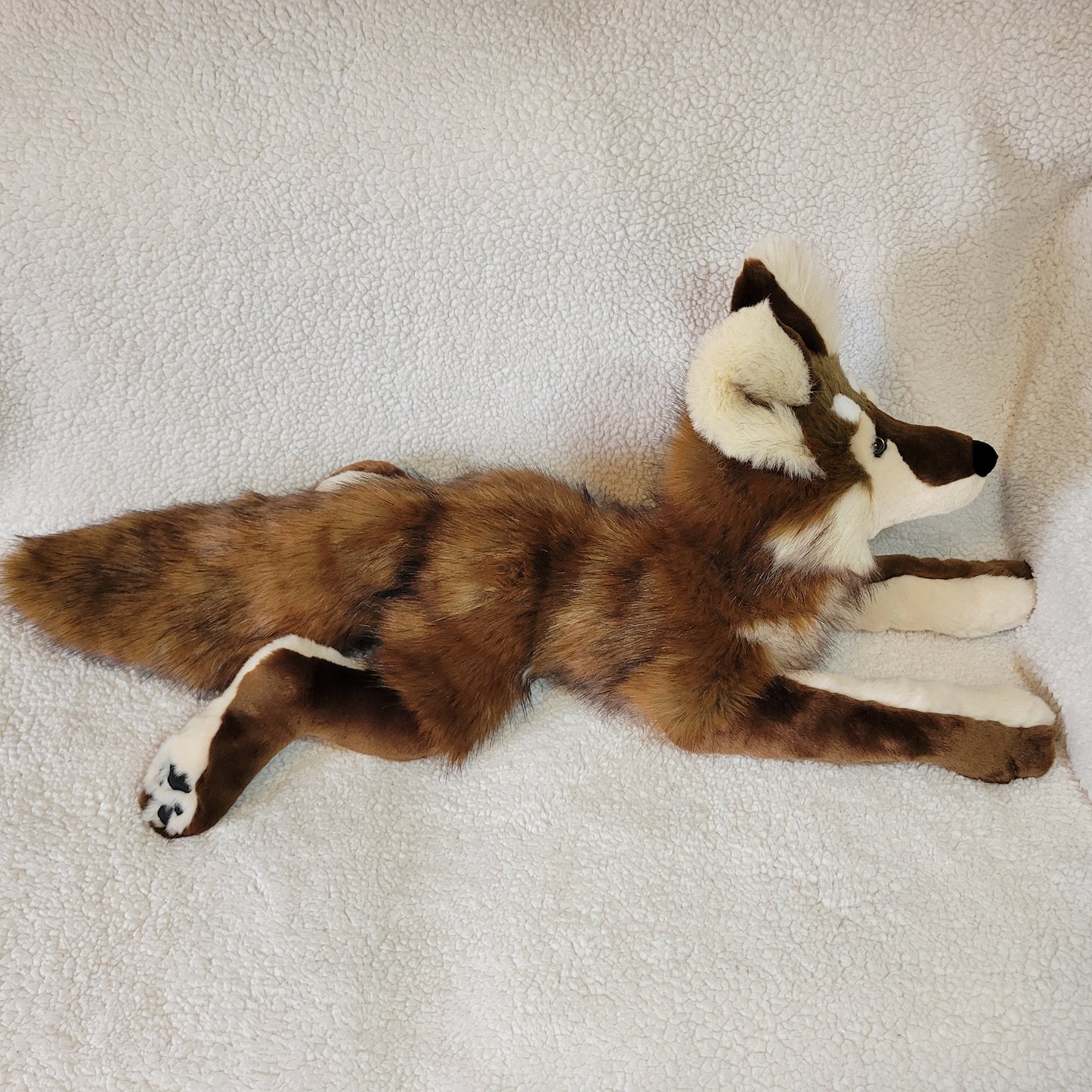 Brown Wolf Plush - Handmade Plush - One of a Kind Stuffed Animal