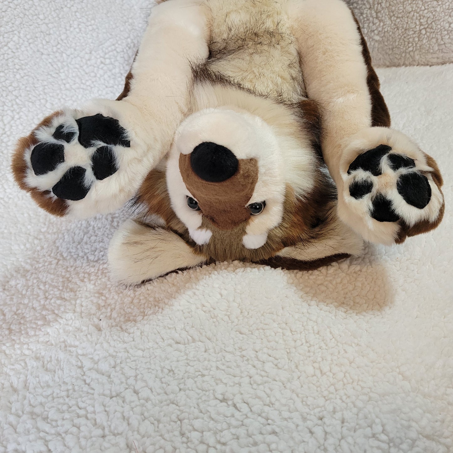 Brown Wolf Plush - Handmade Plush - One of a Kind Stuffed Animal