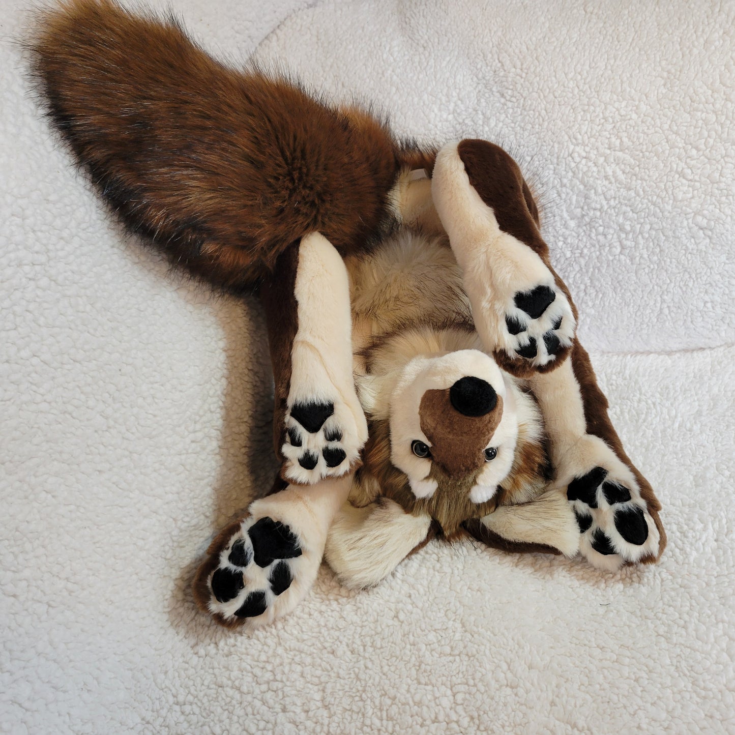 Brown Wolf Plush - Handmade Plush - One of a Kind Stuffed Animal