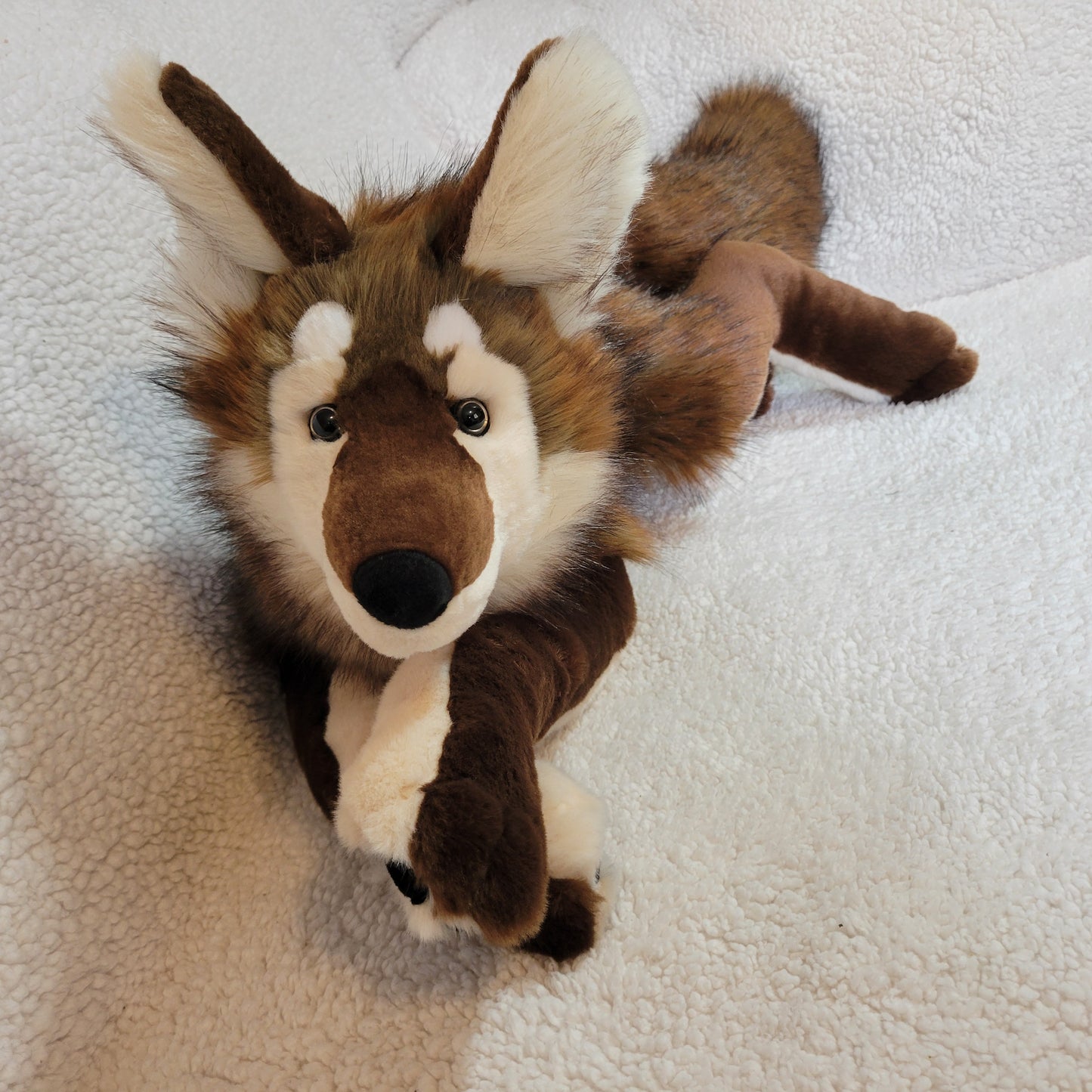 Brown Wolf Plush - Handmade Plush - One of a Kind Stuffed Animal