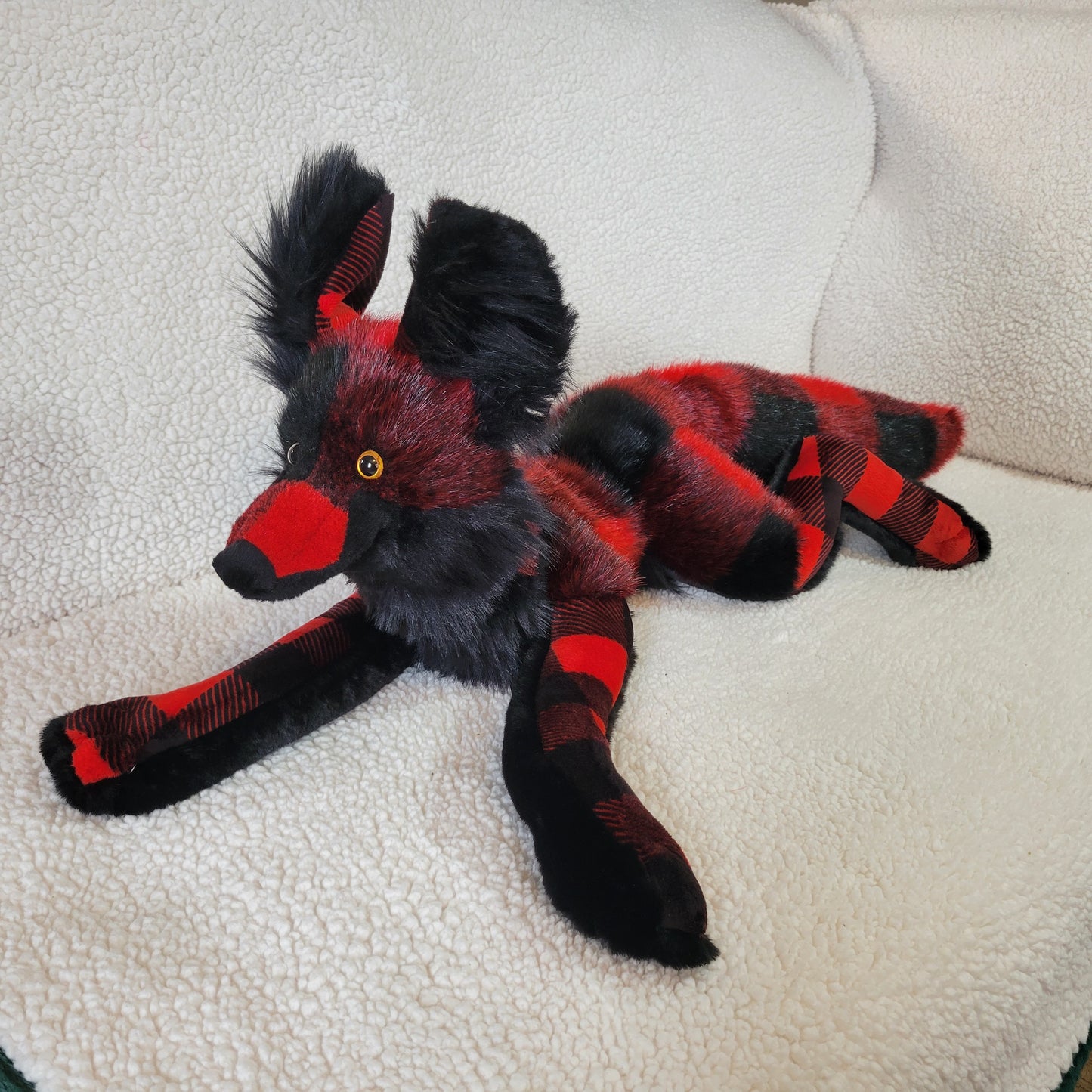 Checkers the Plaid Plush - Handmade Plush - One of a Kind Stuffed Animal