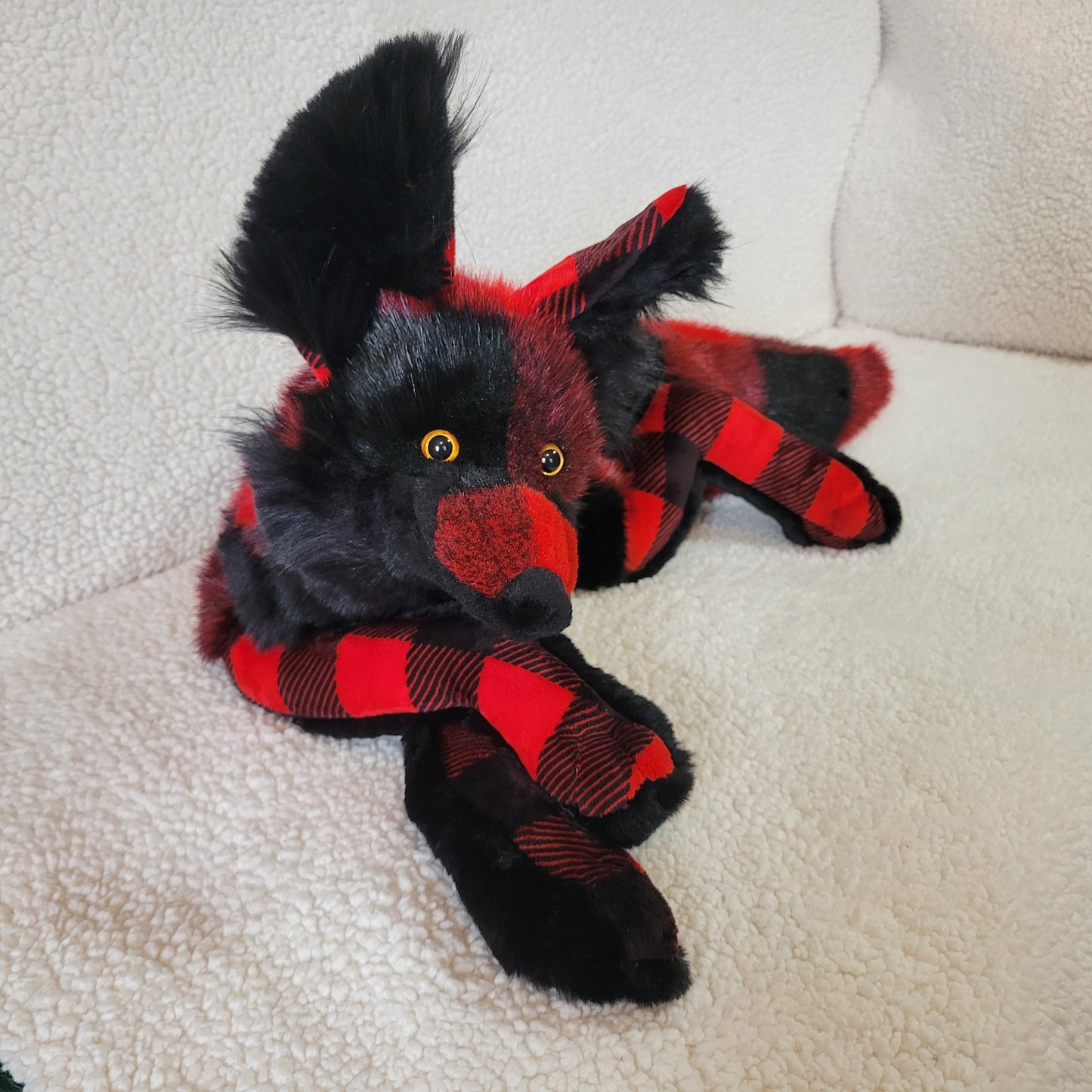 Checkers the Plaid Plush - Handmade Plush - One of a Kind Stuffed Animal