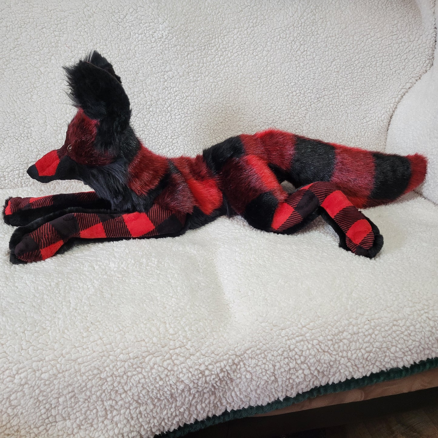 Checkers the Plaid Plush - Handmade Plush - One of a Kind Stuffed Animal