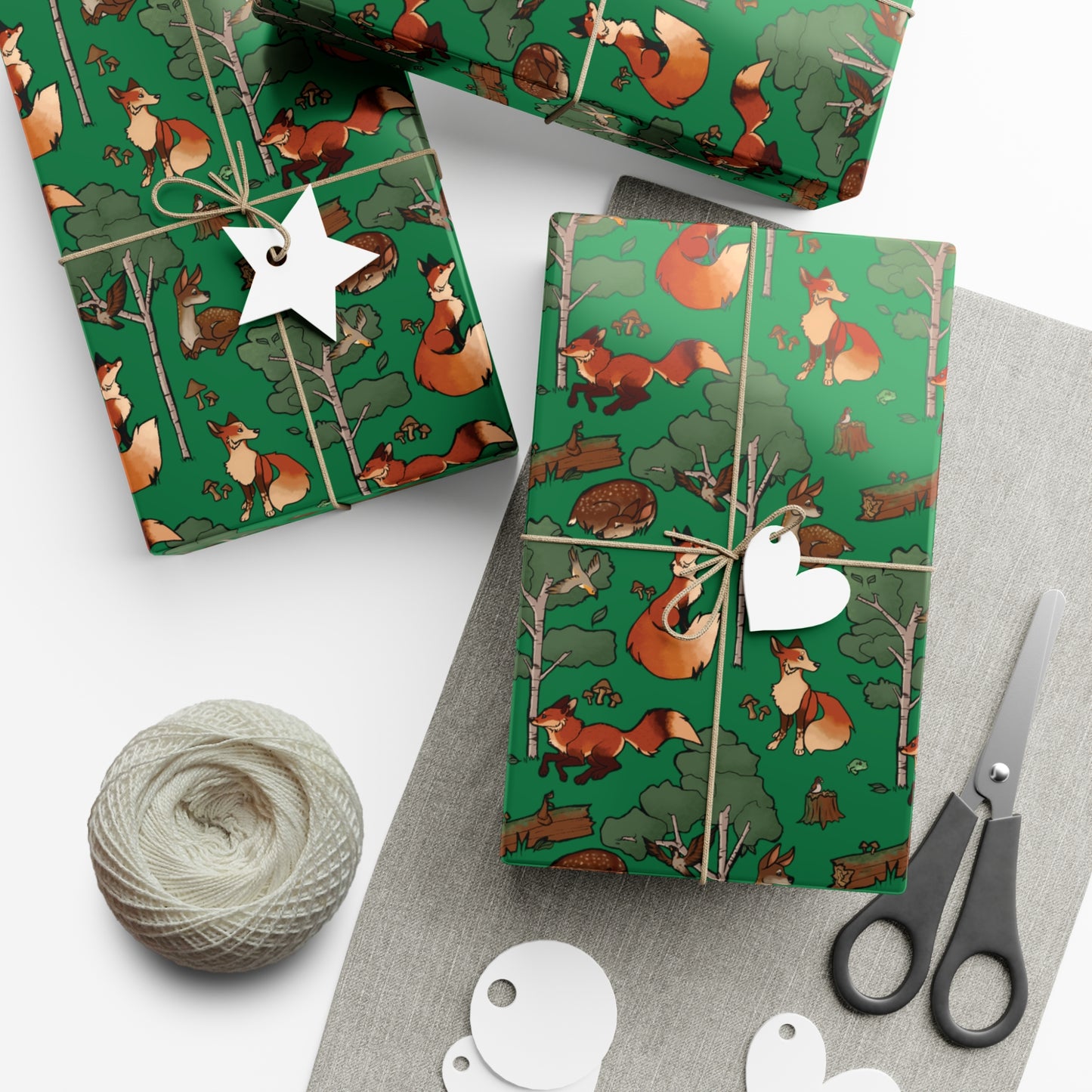 Foxes and Deer Gift Wrap Papers