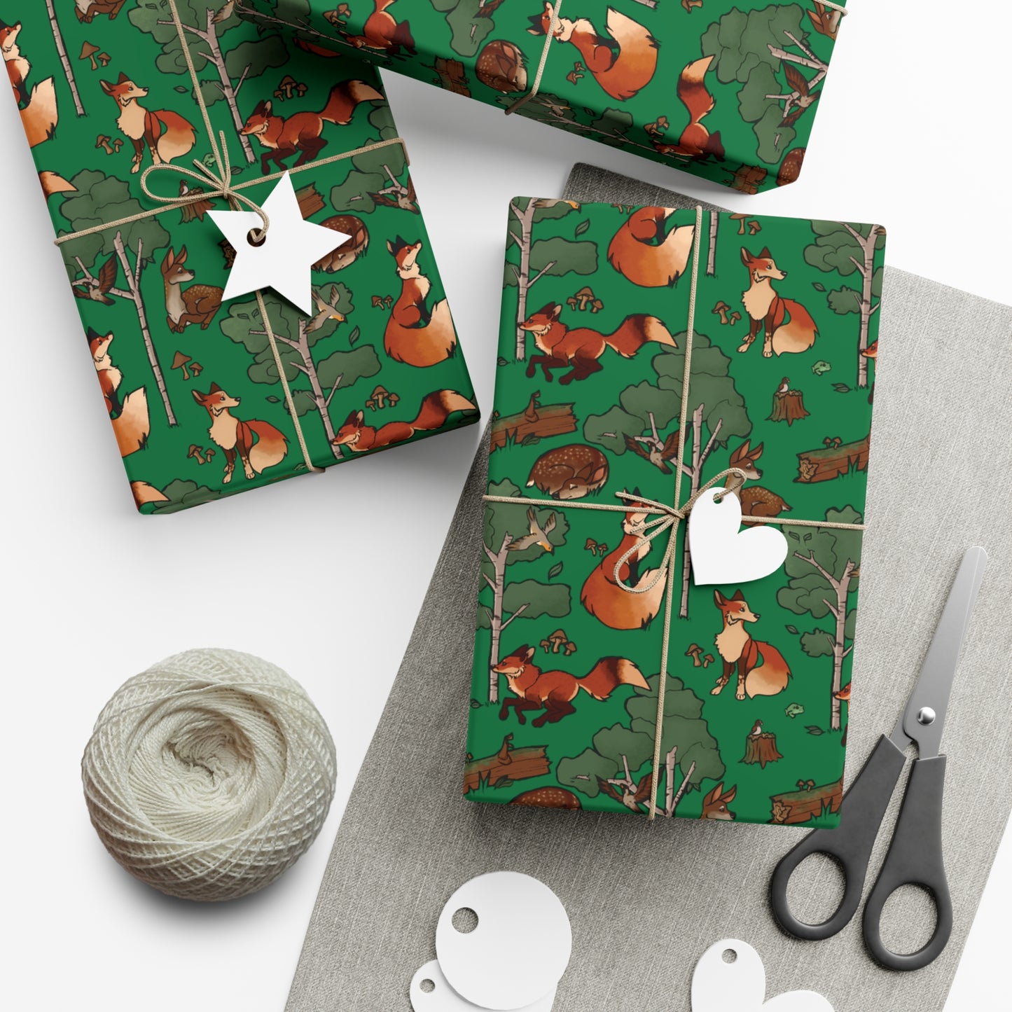 Foxes and Deer Gift Wrap Papers