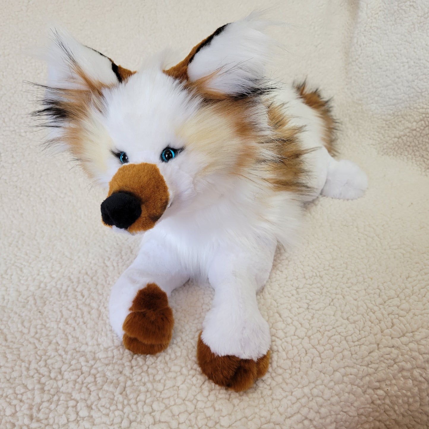 Dawn the Piebald Fox Plush - One of a Kind Stuffed Animal