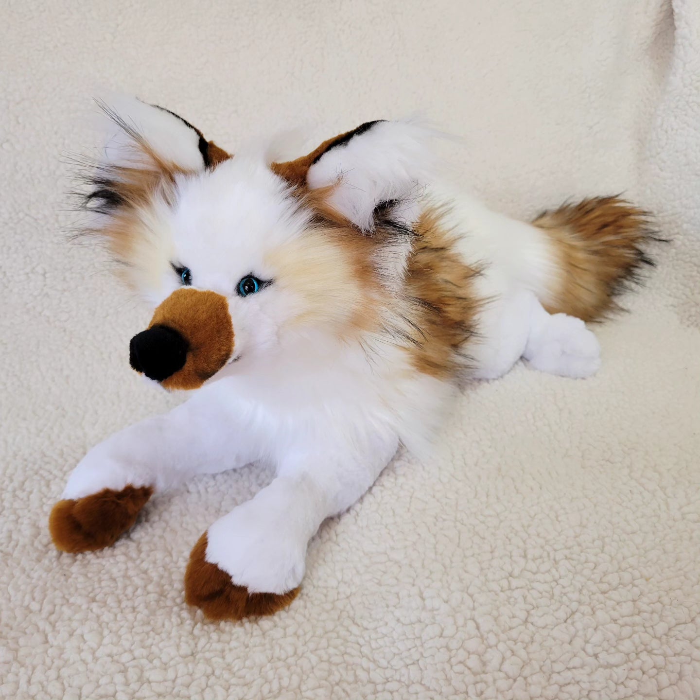 Dawn the Piebald Fox Plush - One of a Kind Stuffed Animal