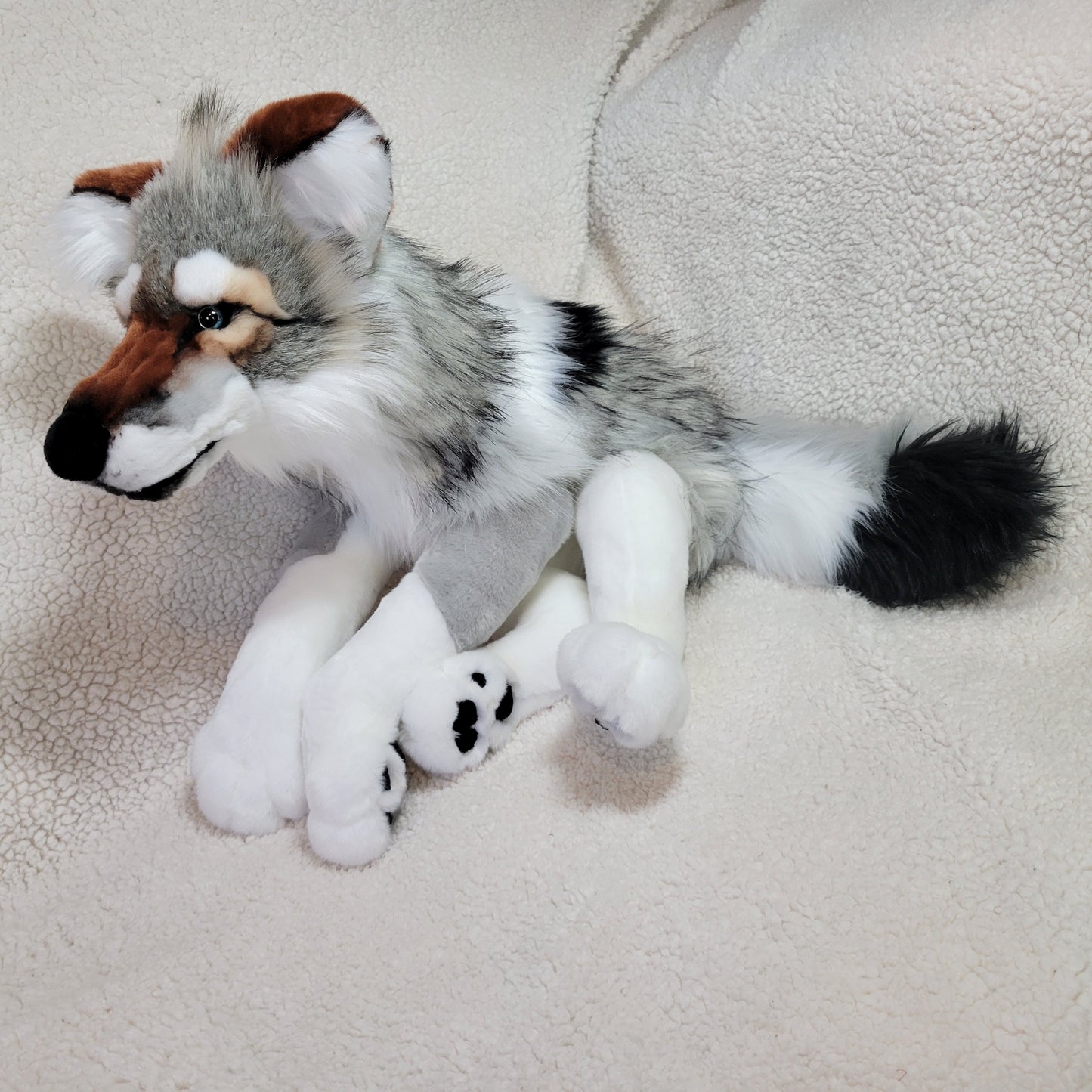 Grey the grey wolf - One of a Kind Stuffed Animal