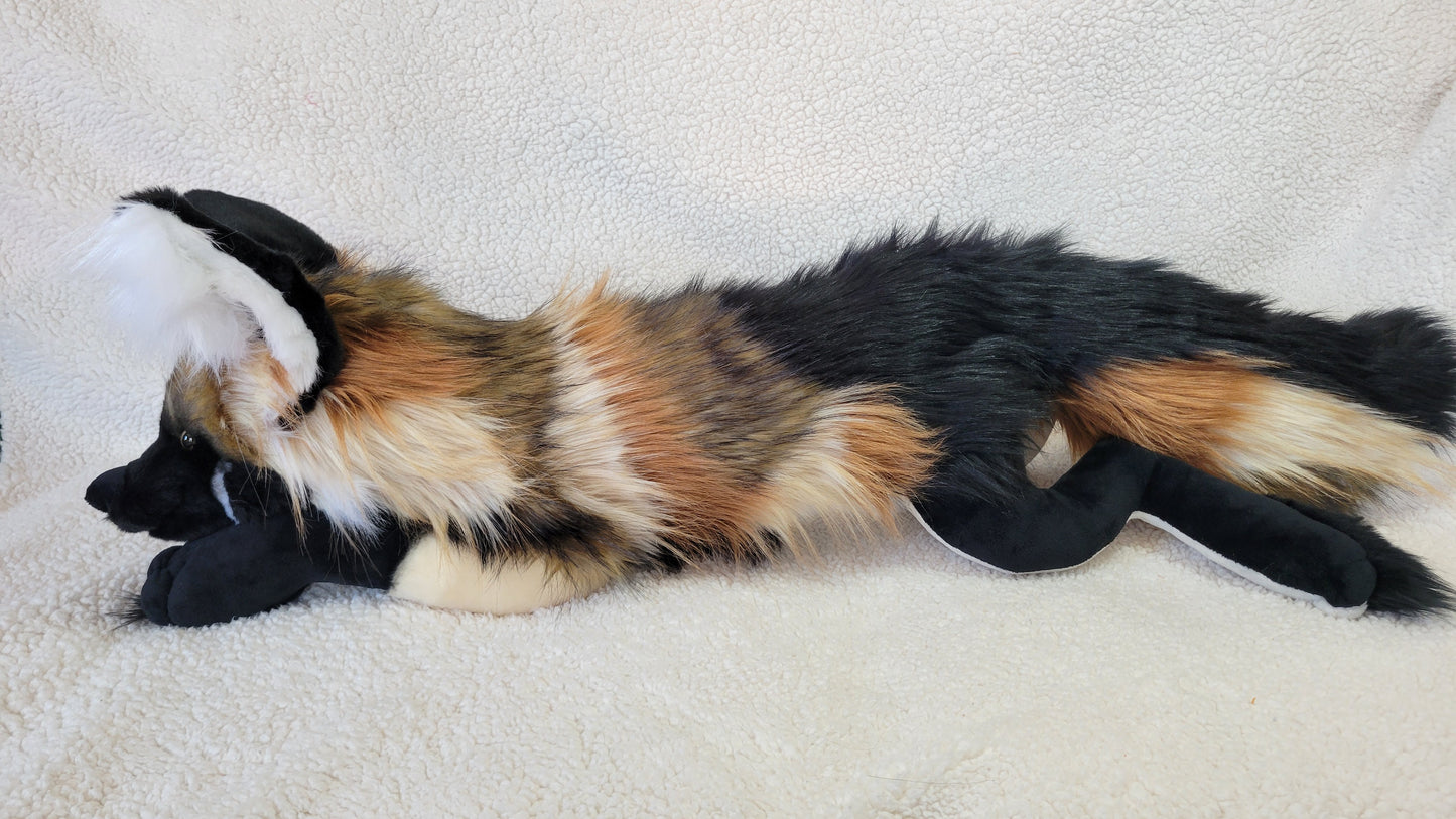 The Pale Cross Fox - Handmade Plush - One of a Kind Stuffed Animal