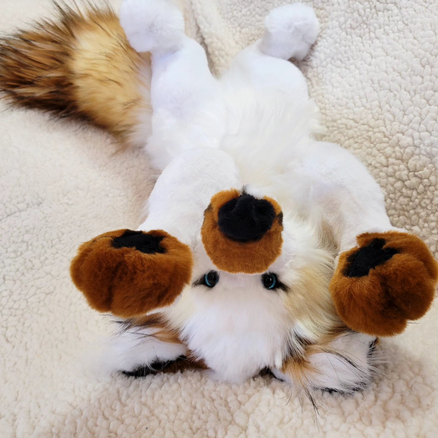 Dawn the Piebald Fox Plush - One of a Kind Stuffed Animal