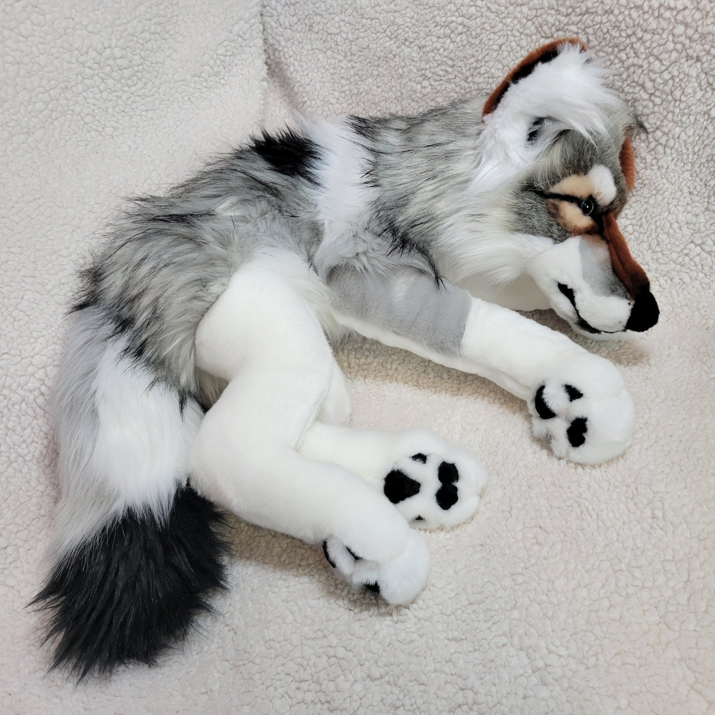 Grey the grey wolf - One of a Kind Stuffed Animal