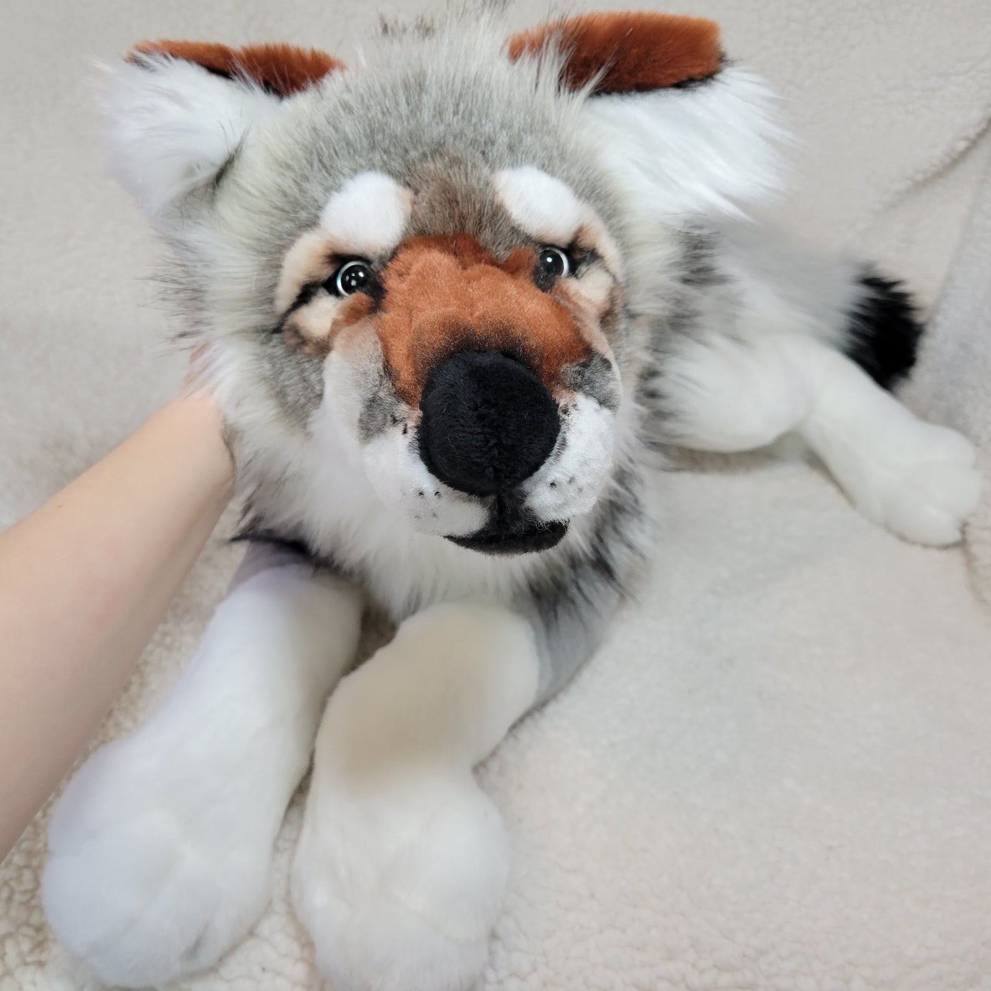 Grey the grey wolf - One of a Kind Stuffed Animal