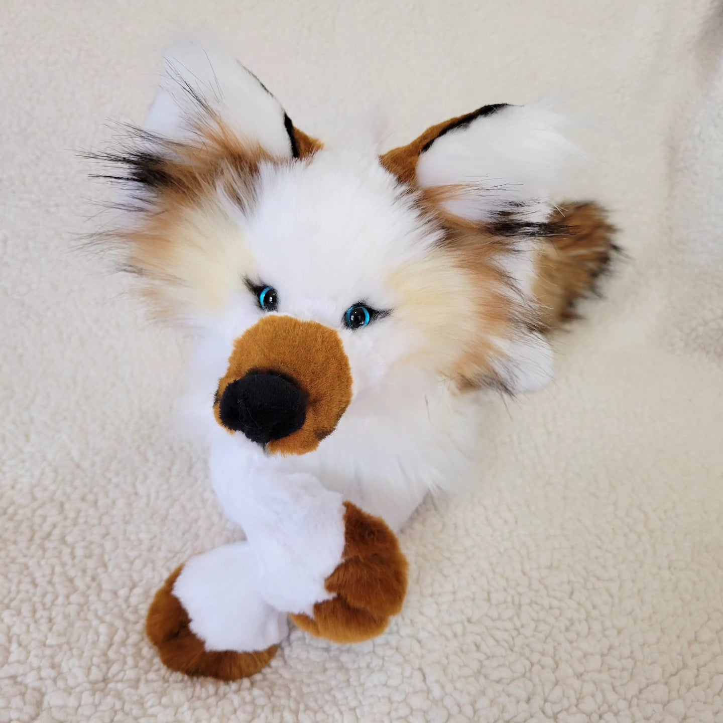 Dawn the Piebald Fox Plush - One of a Kind Stuffed Animal